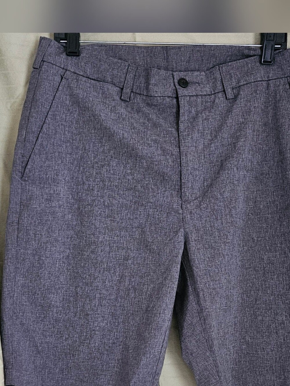 PGA Tour Men's Heathered Gray Flat Front Golf Shorts Tour